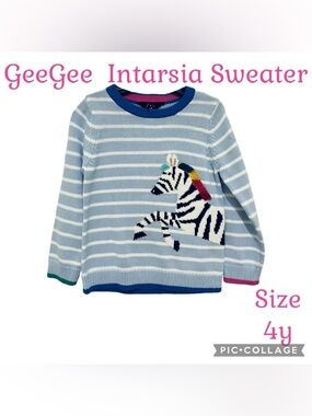 Joules British Designer Kids Clothing GeeGee Intarsia Sweater Size 4y